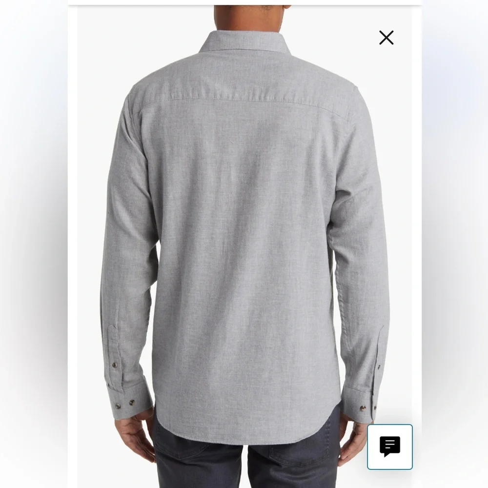 Travis Matthew grey Cloud Flannel Button-Up Shirt Men's Gray Long Sleeve Shirt